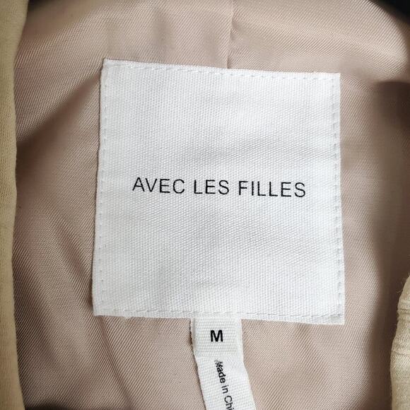 Avec Les Filles Slub Business One-Button Blazer M Casual Minimalist Office - Picture 10 of 11